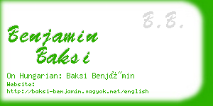 benjamin baksi business card